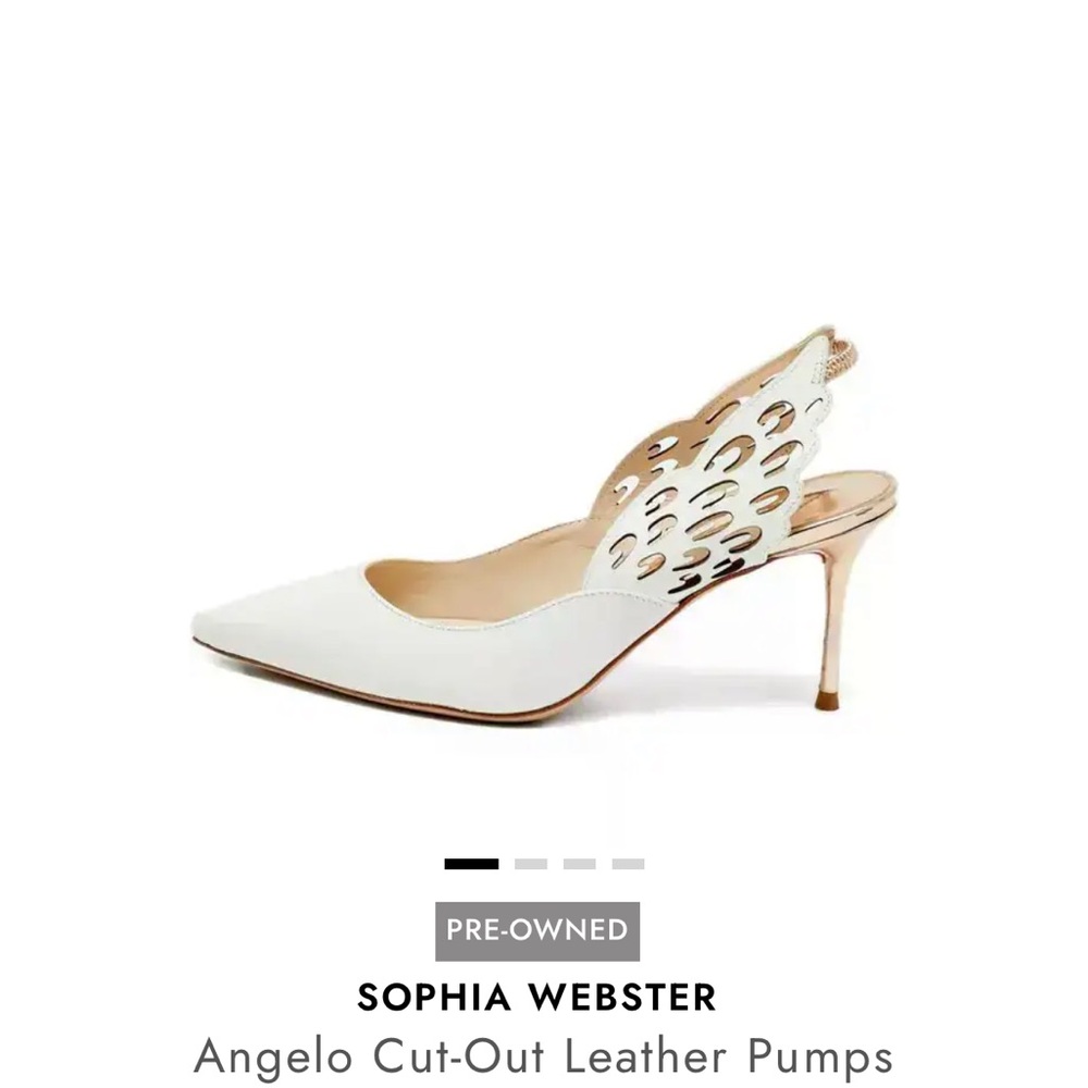 Sophia Webster White Slingback Cutout Wing Pumps 5.5 eu 35.5